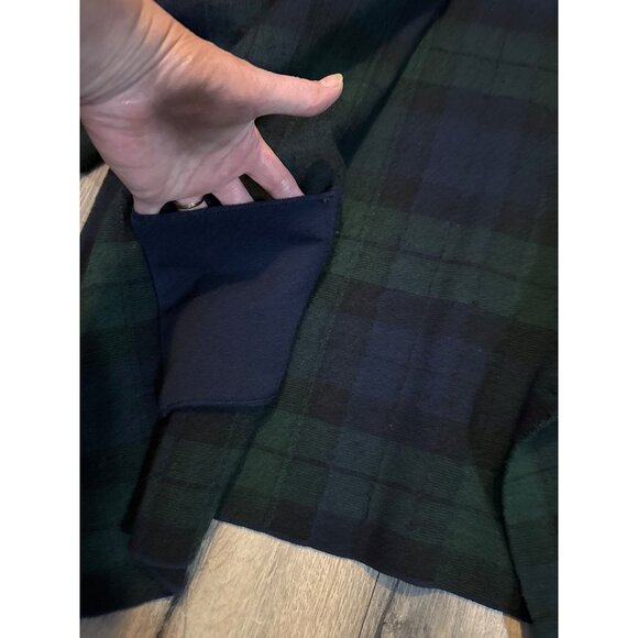 Lauren Ralph Lauren Womens Plaid Wool Cardigan Jacket M Blackwatch Tartan Open F - Picture 5 of 13